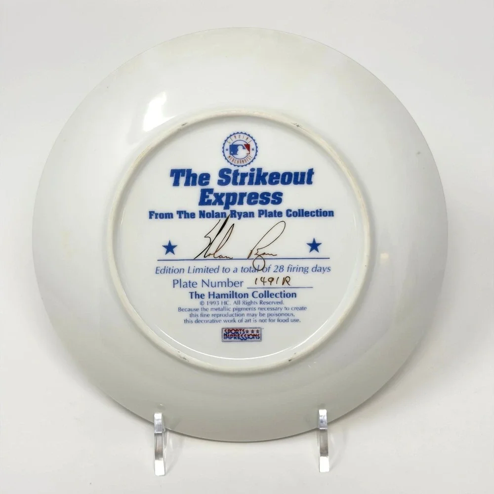 Hamilton Collection‎ Nolan Ryan Collector Plates Lot MLB Legend Strikeout 6.5 in